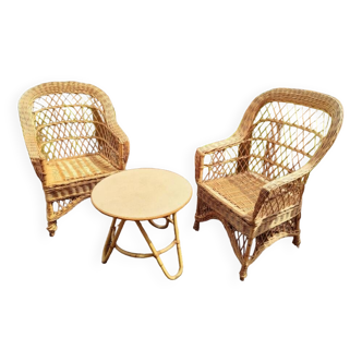 Vintage wicker and rattan garden furniture