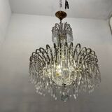 Crystal Beaded White Chandelier 1960’s