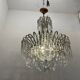 Lustre blanc à perles de cristal, années 1960