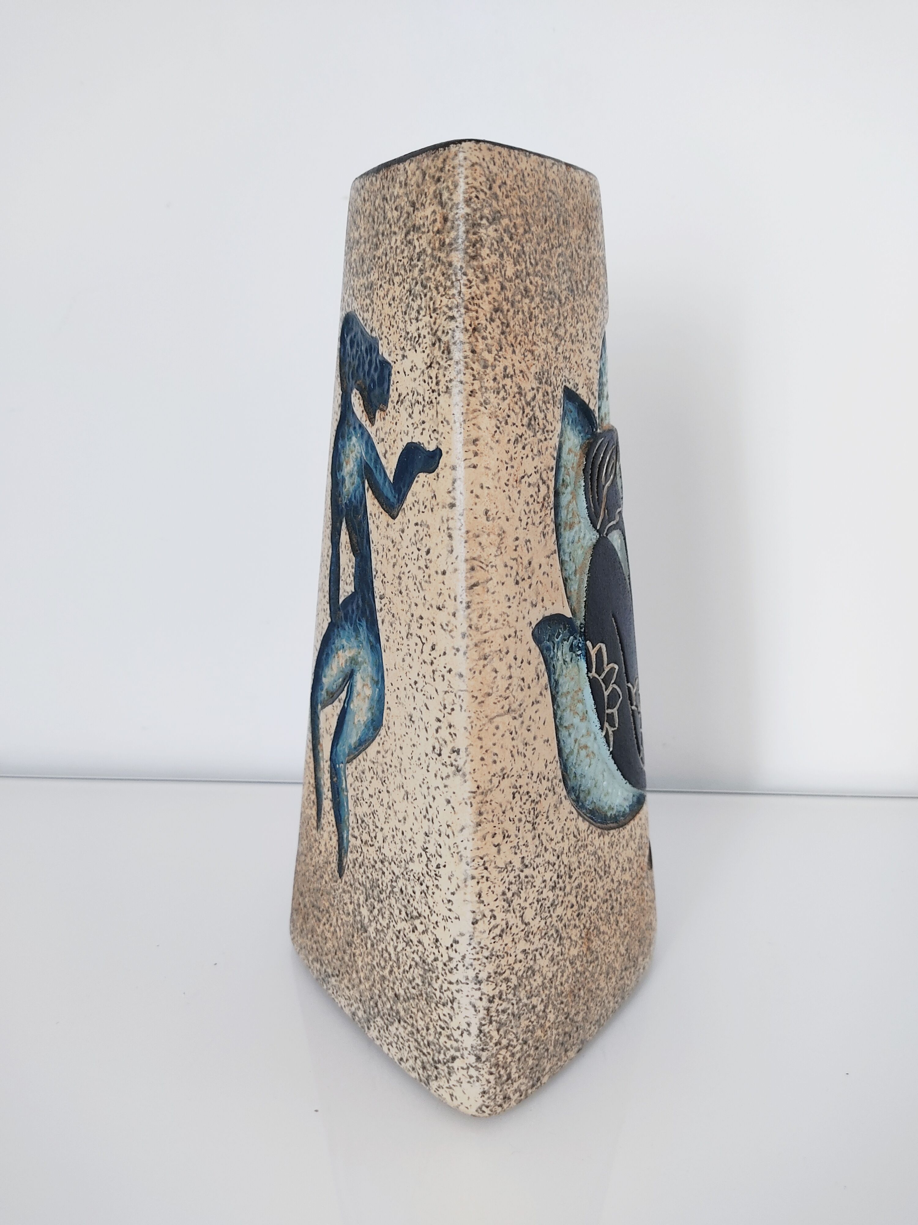 African ceramic vase decoration woman