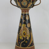 Deruta Santucci vase hand-painted terracotta signed numbered vintage Italy VA2