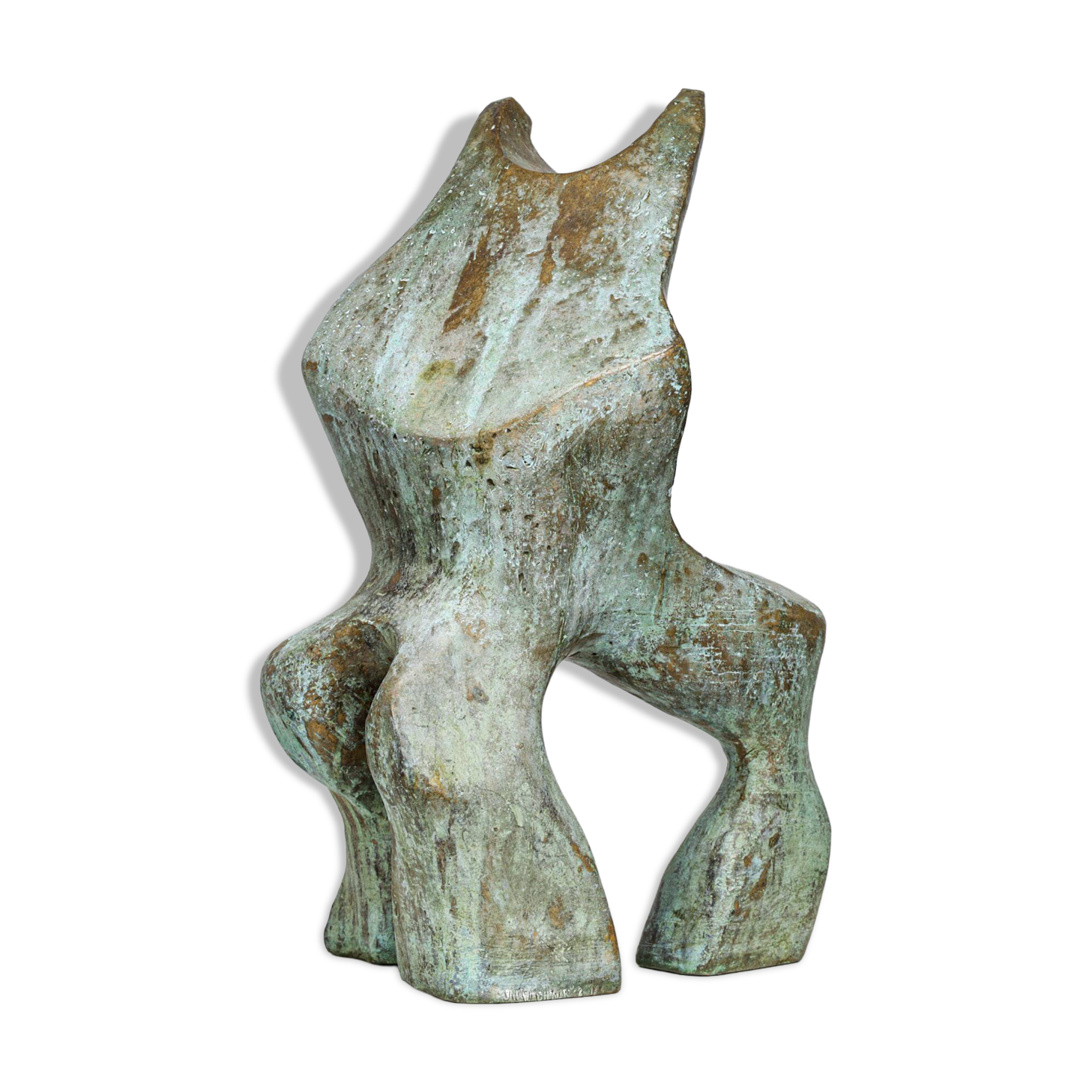 Patinated biomorphic bronze sculpture by Jacob Hordijk, 1990s