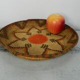 Round straw spiral basket, wall decoration or table basket