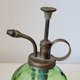 Vaporisateur pulvérisateur en verre vert et laiton
