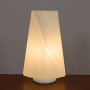 Pair of Italian striped Murano glass table lamps in style of Lino Tagliapie