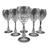 6 Wine glasses in cut crystal from Lorraine LEMBERG model NORA H 18 cm