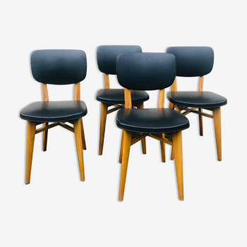 4 chaises de bistrot vintage 1950-60