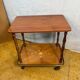 Vintage Italian Inlaid Wood Serving Trolley with Removable Tray Mid-20