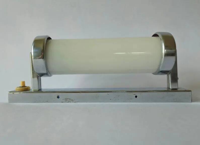 Rare Chrome design Bauhaus, Art Deco, Functionalism Wall Lamp, 1930s