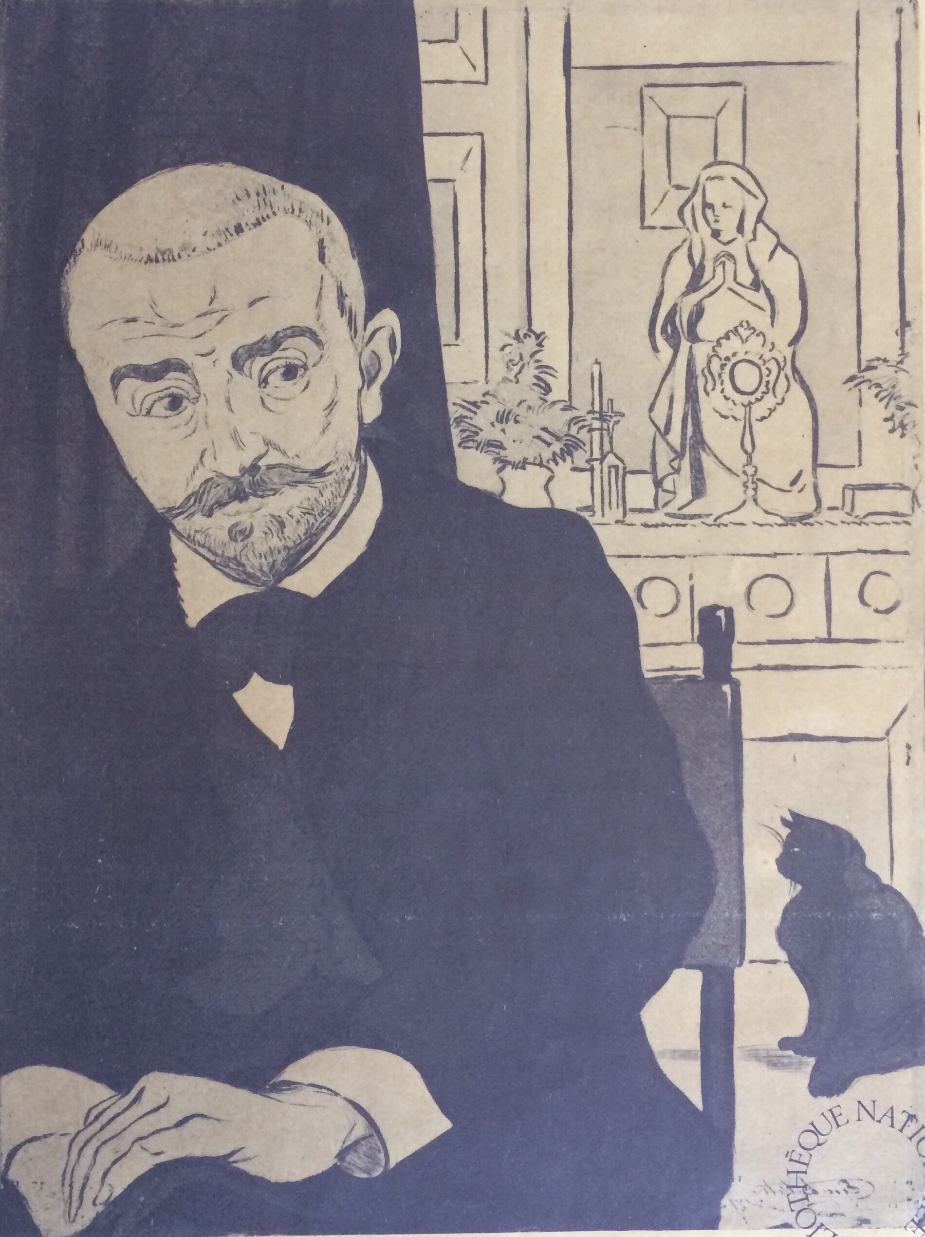 Poster of the exhibition JK Huysmans at the National Library, 1978