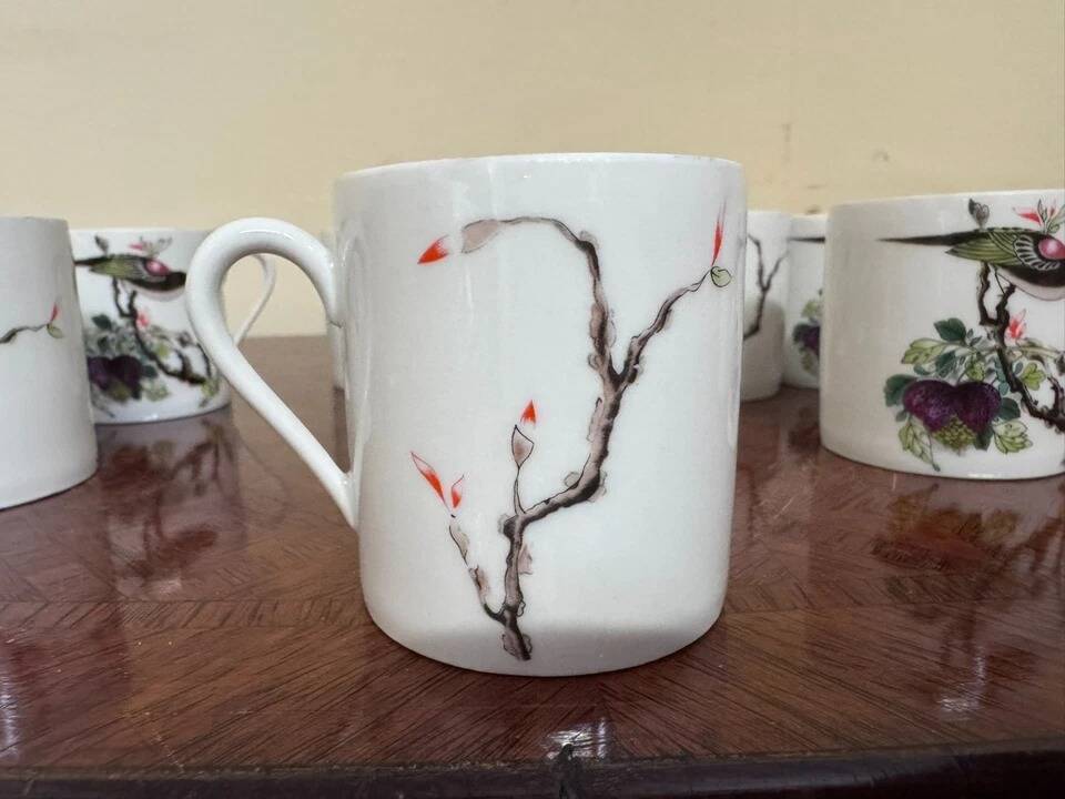 Limoges porcelain tea service – Asian decor "Bird and Peony"