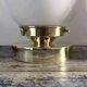 Paire d’appliques globes en opaline blanche