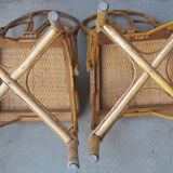 Paire de  chaises en rotin vintage