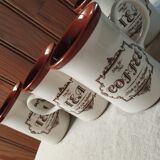 4 tasses / mugs thé beige & marron, de Churchill England