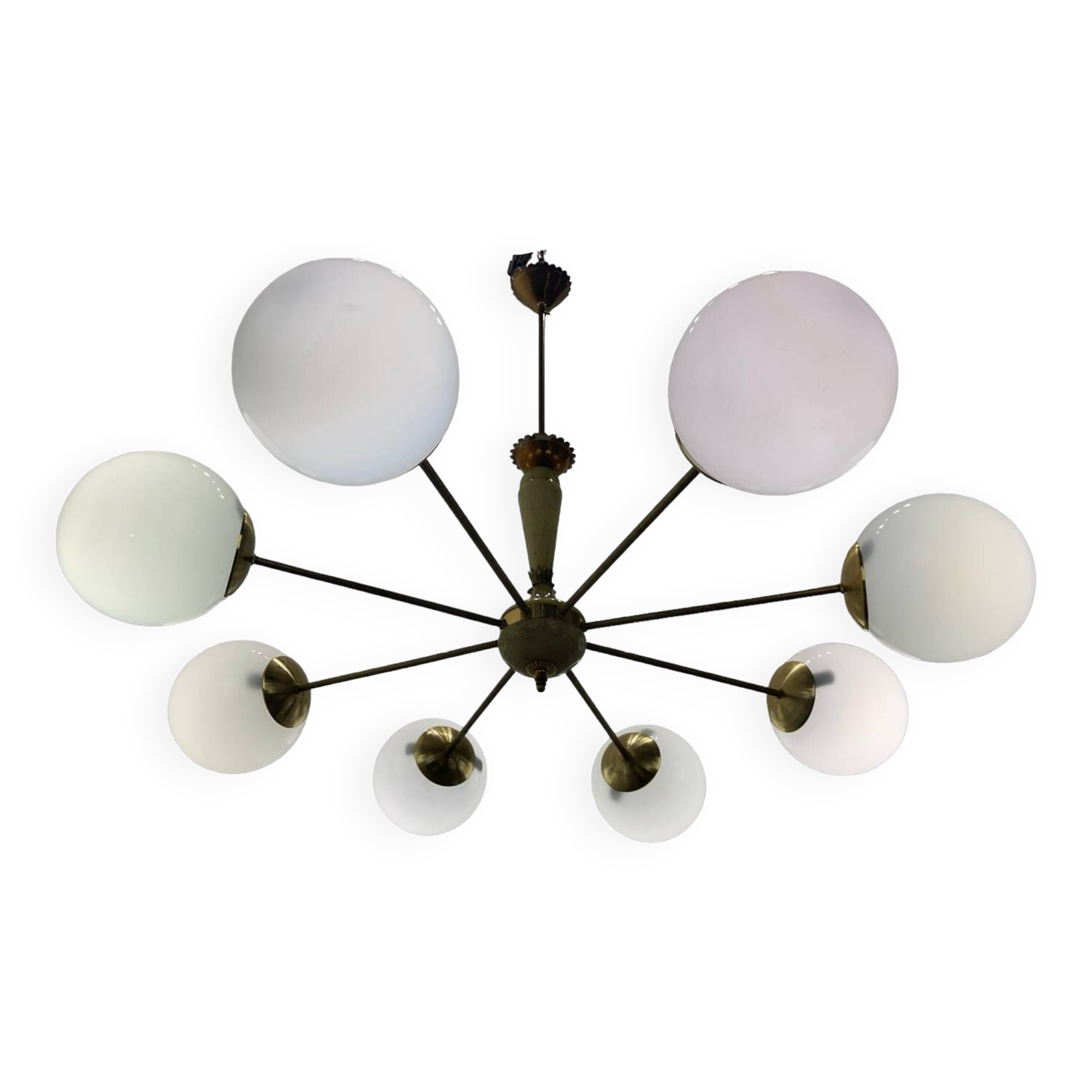 Italian Sputnik Brass Chandelier 1950’s