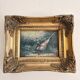 Ancient Impressionist Painting Hunting Pheasant English Rococo Frame