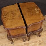 Paire de tables de chevet italiennes en bois, années 50