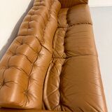 Vintage 1970s De Sede DS-40 camel leather 3-seater sofa