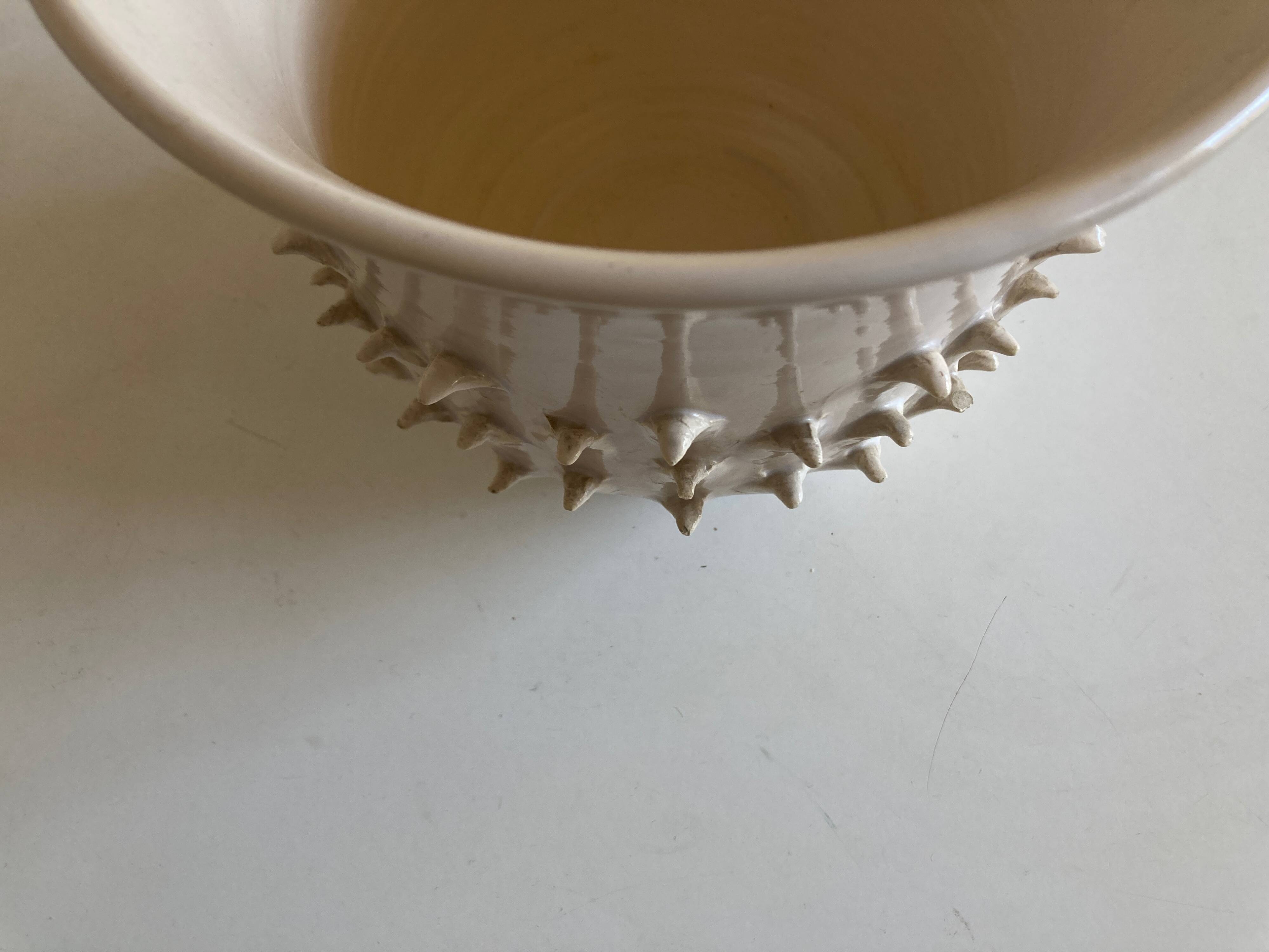 Ceramic by Jean Roger XL pot cover, Oursin series, 1960