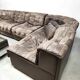 Vintage design modular lounge sofa brown leather