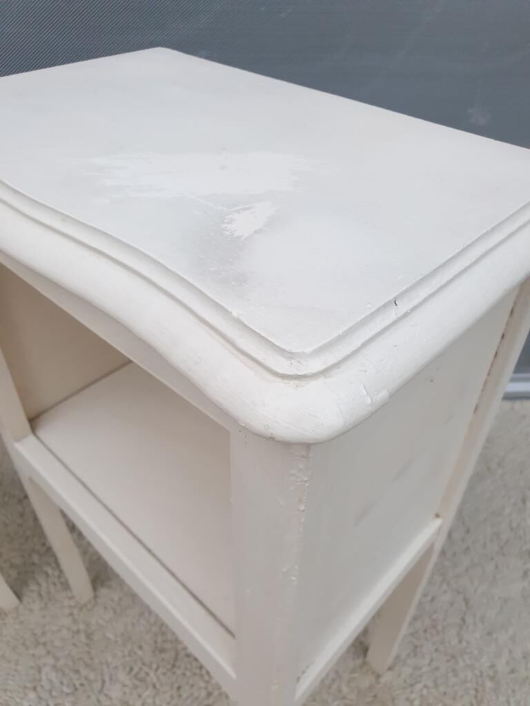 Pair of white vintage bedside tables