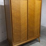 Armoire penderie 1950 pieds compas portes coulissantes plateau neuf