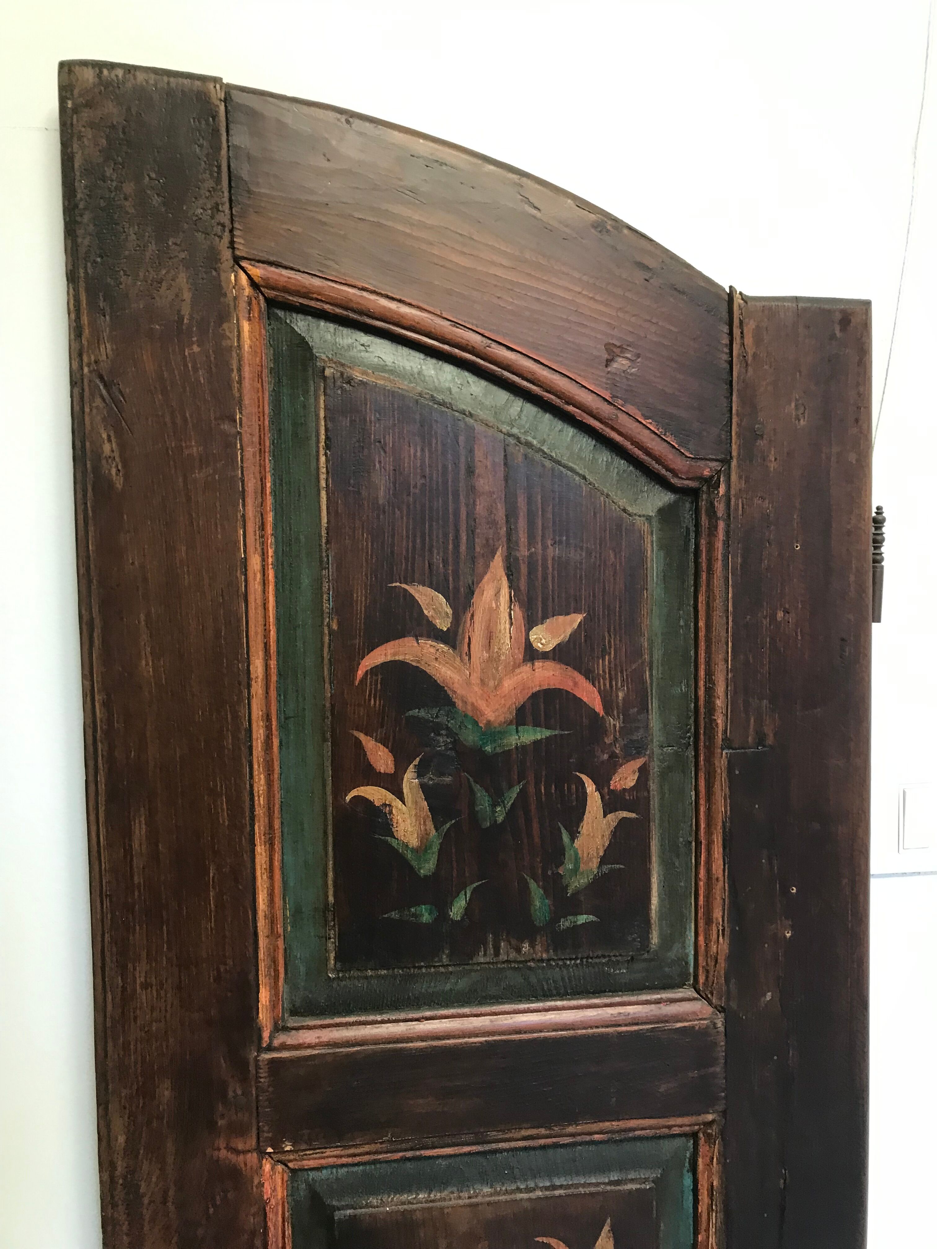 Old double door painted wood