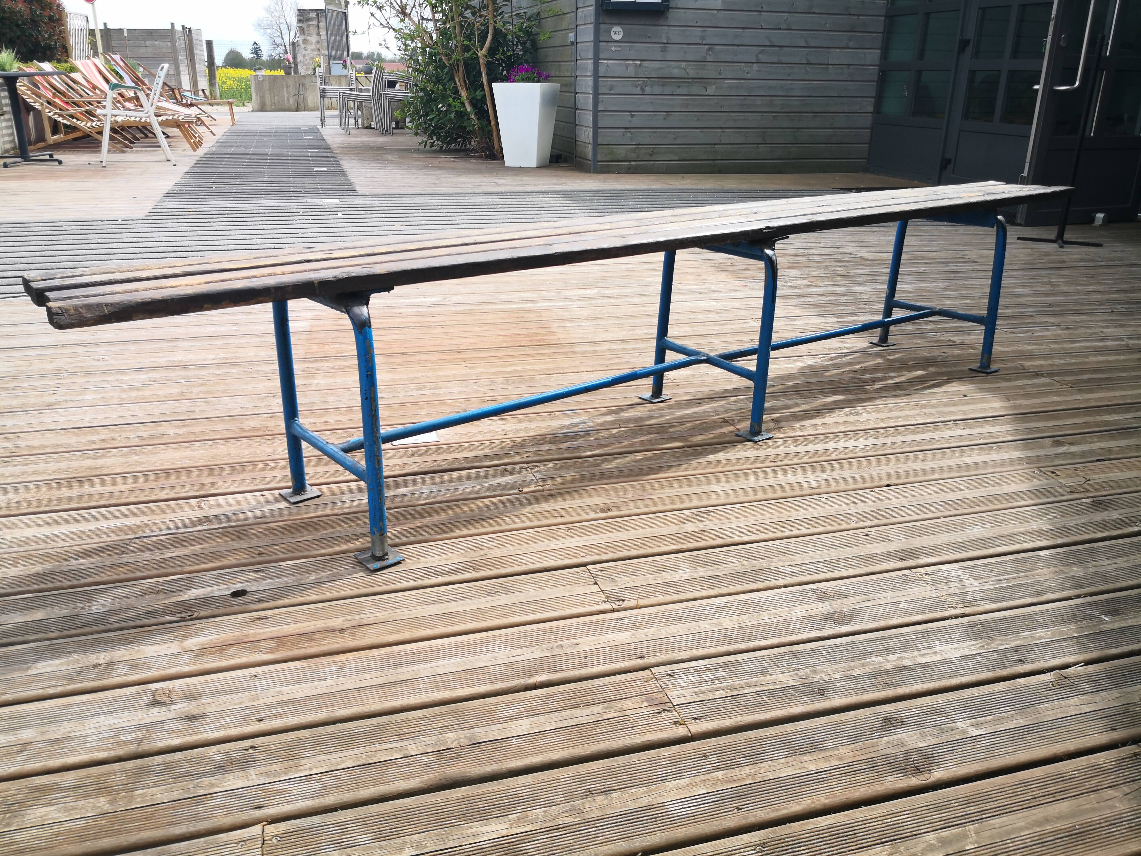 Vintage school locker room bench