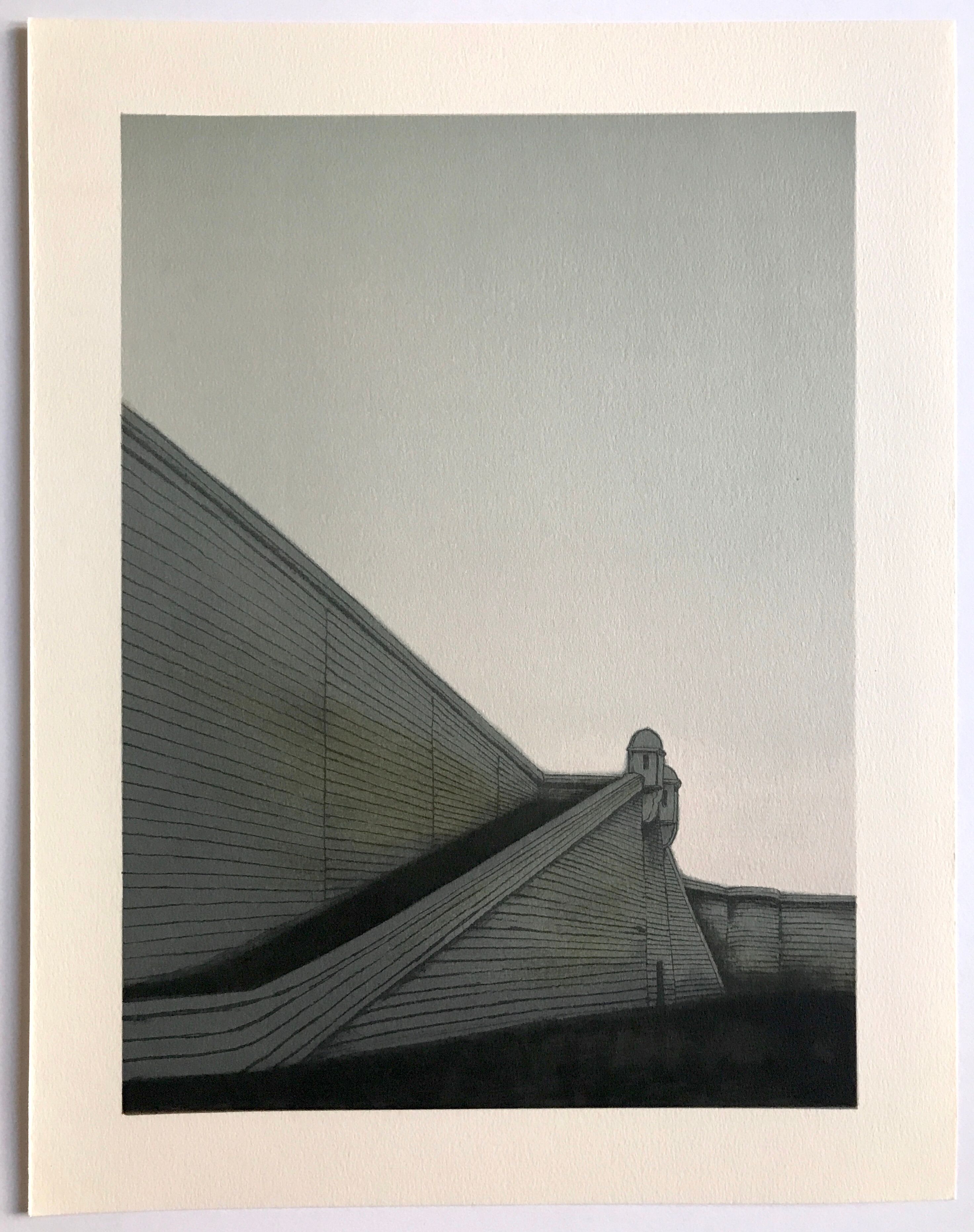 Original lithograph by Alain LE FOLL, Fortifications, 1978