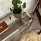 Table basse console verre et chrome vintage