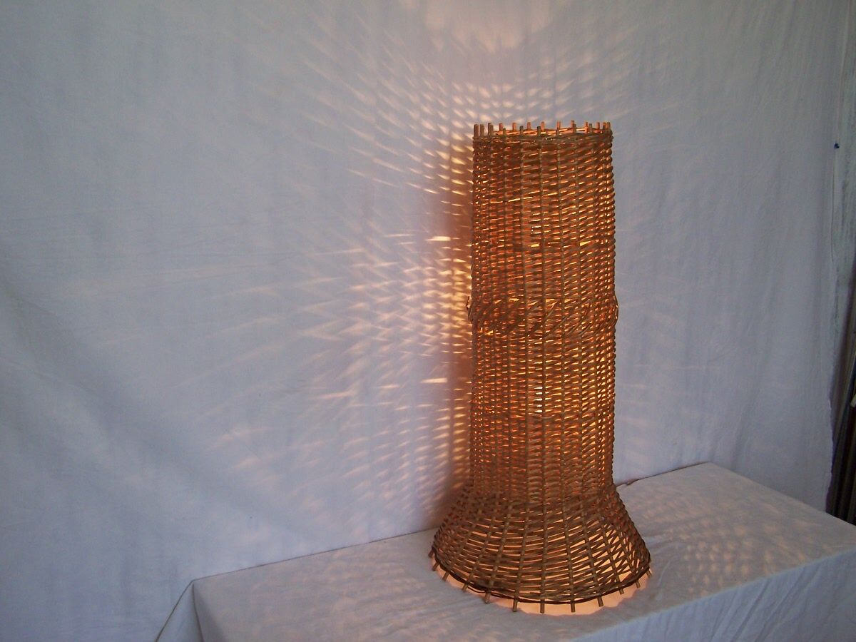 Floor lamp rattan - 50s