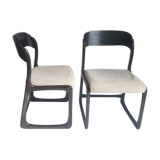 Duo of sleigh chairs