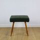 High stool seat boucle fleece green - round beech legs