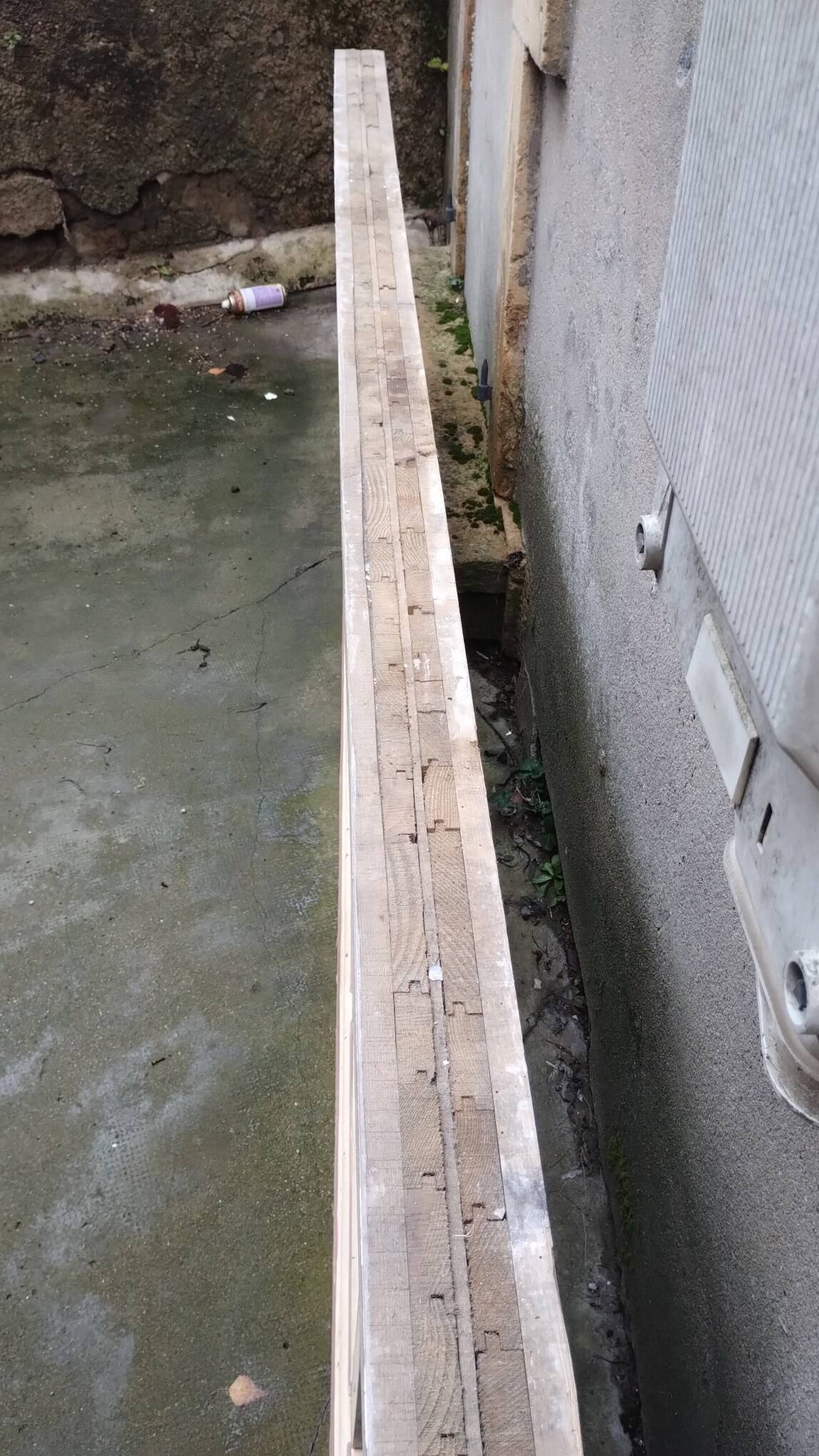 Large solid wood frame composed of 5 stained glass niches