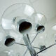 1970s kaiser 8-light PENDANT LIGHT chandelier chrom and clear glass