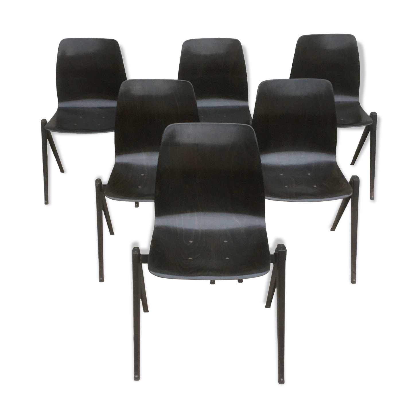 Set of 6 Dutch design and vintage chairs S22