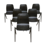 Set of 6 Dutch design and vintage chairs S22