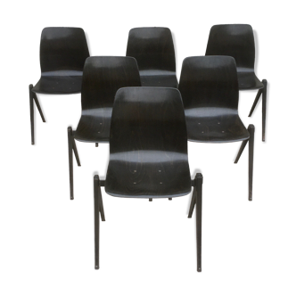 Set of 6 Dutch design and vintage chairs S22