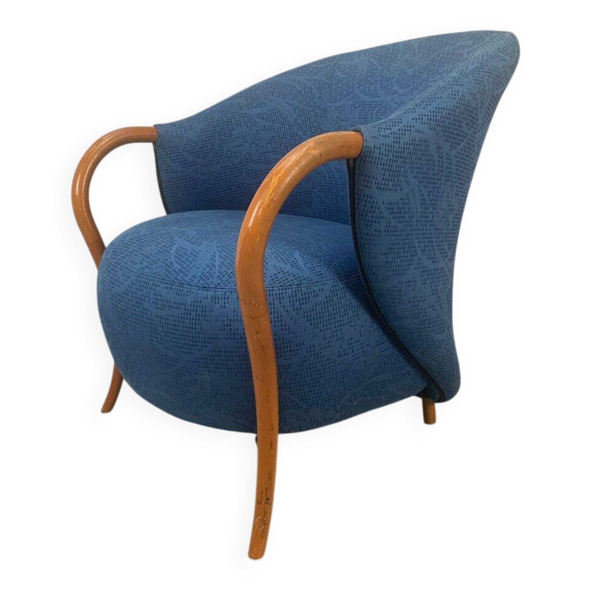 Cinna armchair, 1980 design, pop blue.