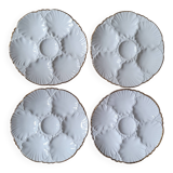 La Redoute x Selency set de 4 assiettes à huitres blanches dorées