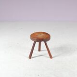 1950s Brutalist tripod stool from France