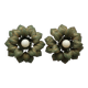 Pair of vintage Italian flower wall or ceiling lights
