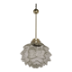 Glass and brass flower pendant lamp in art deco style