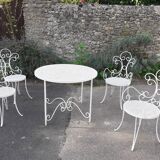 Old wrought iron garden furniture