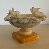 Vintage alabaster bird bath trinket dish