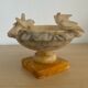 Vintage alabaster bird bath trinket dish