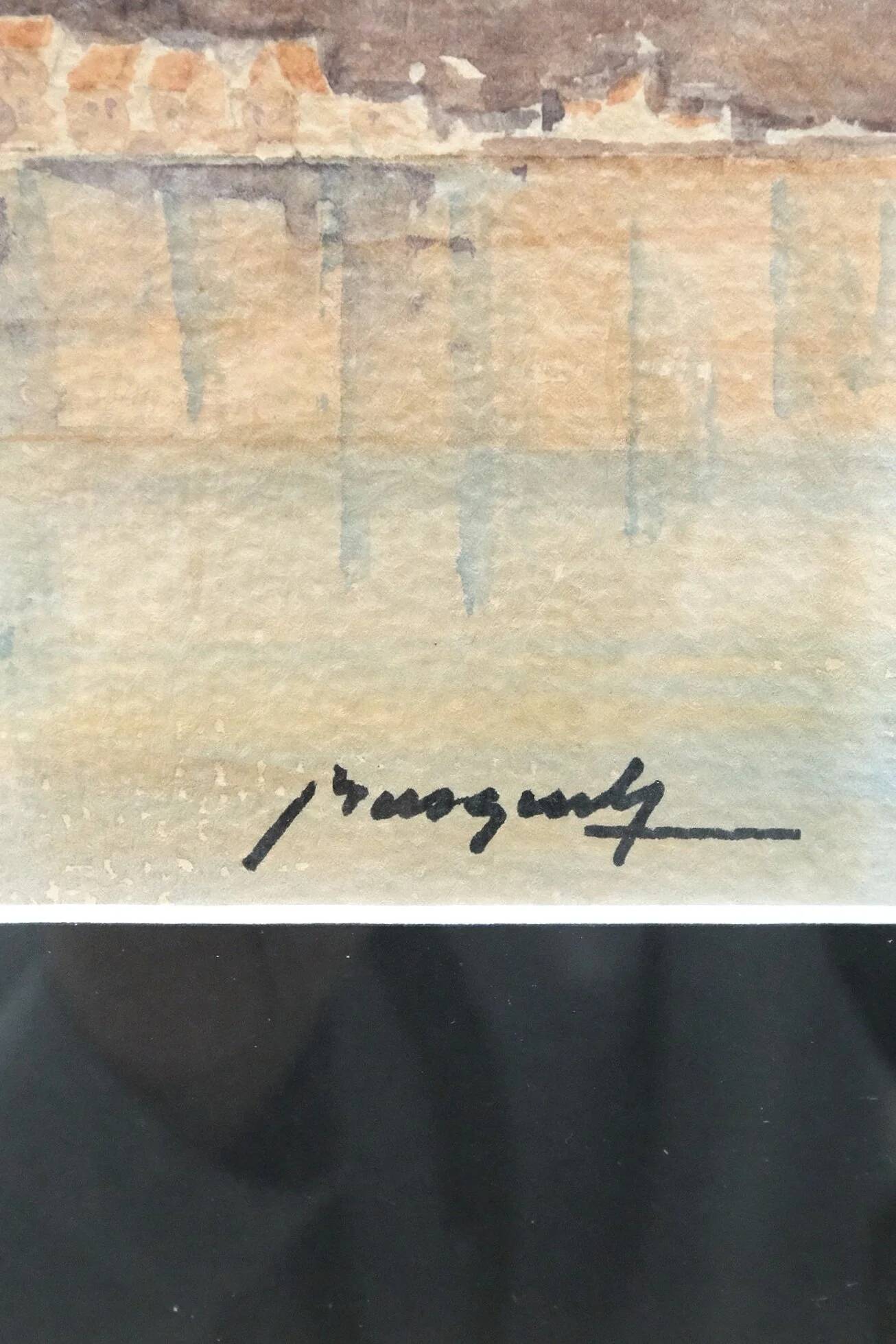 Watercolor on paper, signed, circa 1930