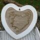 Miroir coeur en rotin blanc vintage 60-70, 47cm