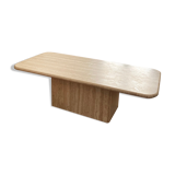 Minimalist design coffee table in unbleached travertine stone