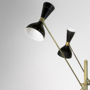 Moonlight Floor Lamp 3 Arms Black